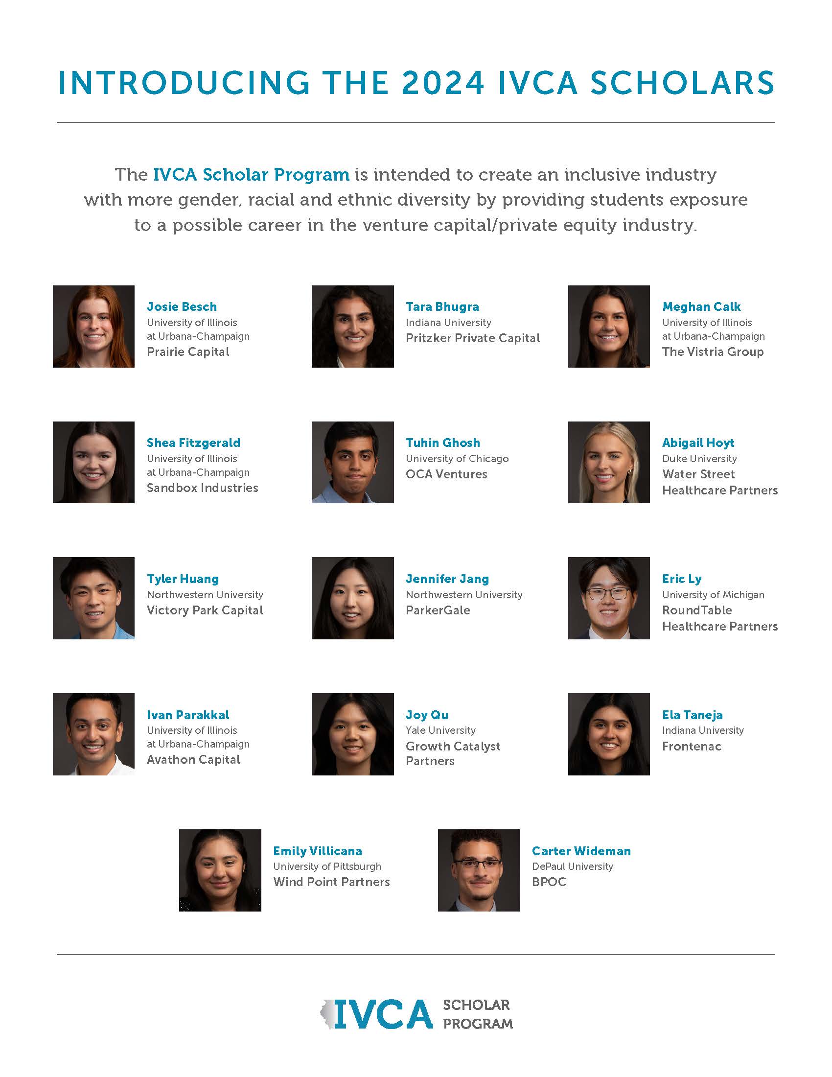 Celebrating the IVCA 2024 Scholars Program - IVCA - Illinois Venture ...